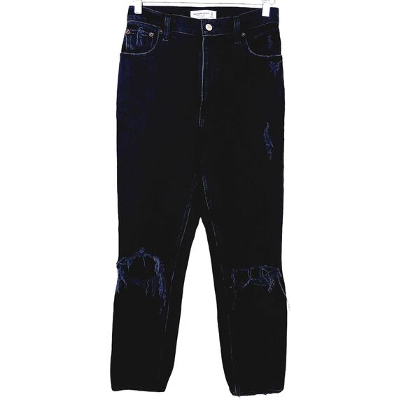 Abercrombie & Fitch SZ 27/4 The 90's Straight Ultra High Rise Black Destroy - Picture 2 of 7